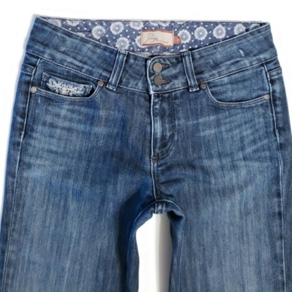 Paige HIDDEN HILLS BOOT CUT Embellished Jeans 27 - Picture 2 of 8